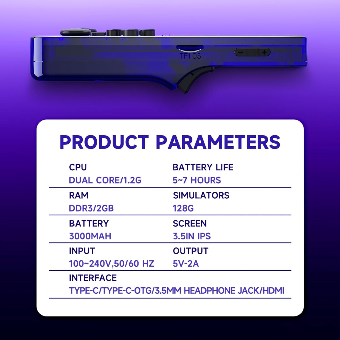 3.5" IPS Retro Game Console, Open Source, 128G