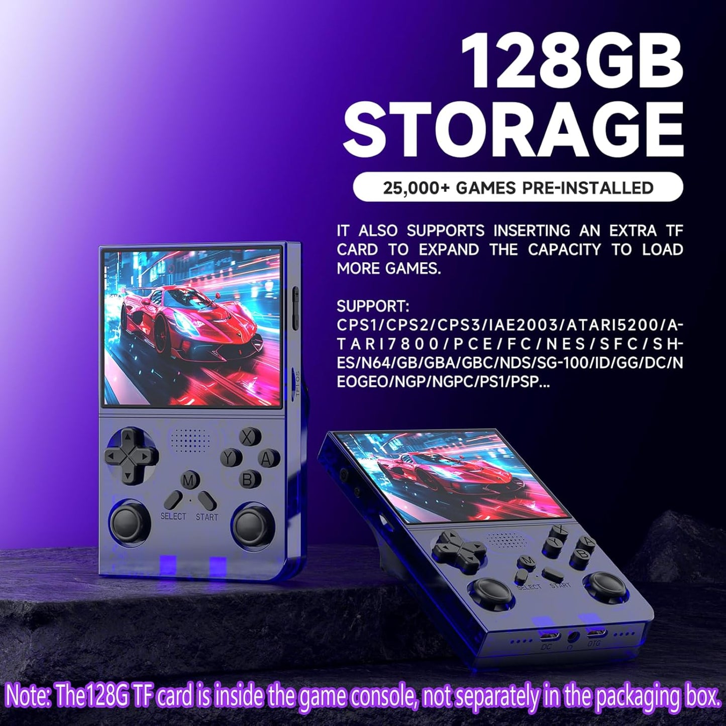 3.5" IPS Retro Game Console, Open Source, 128G
